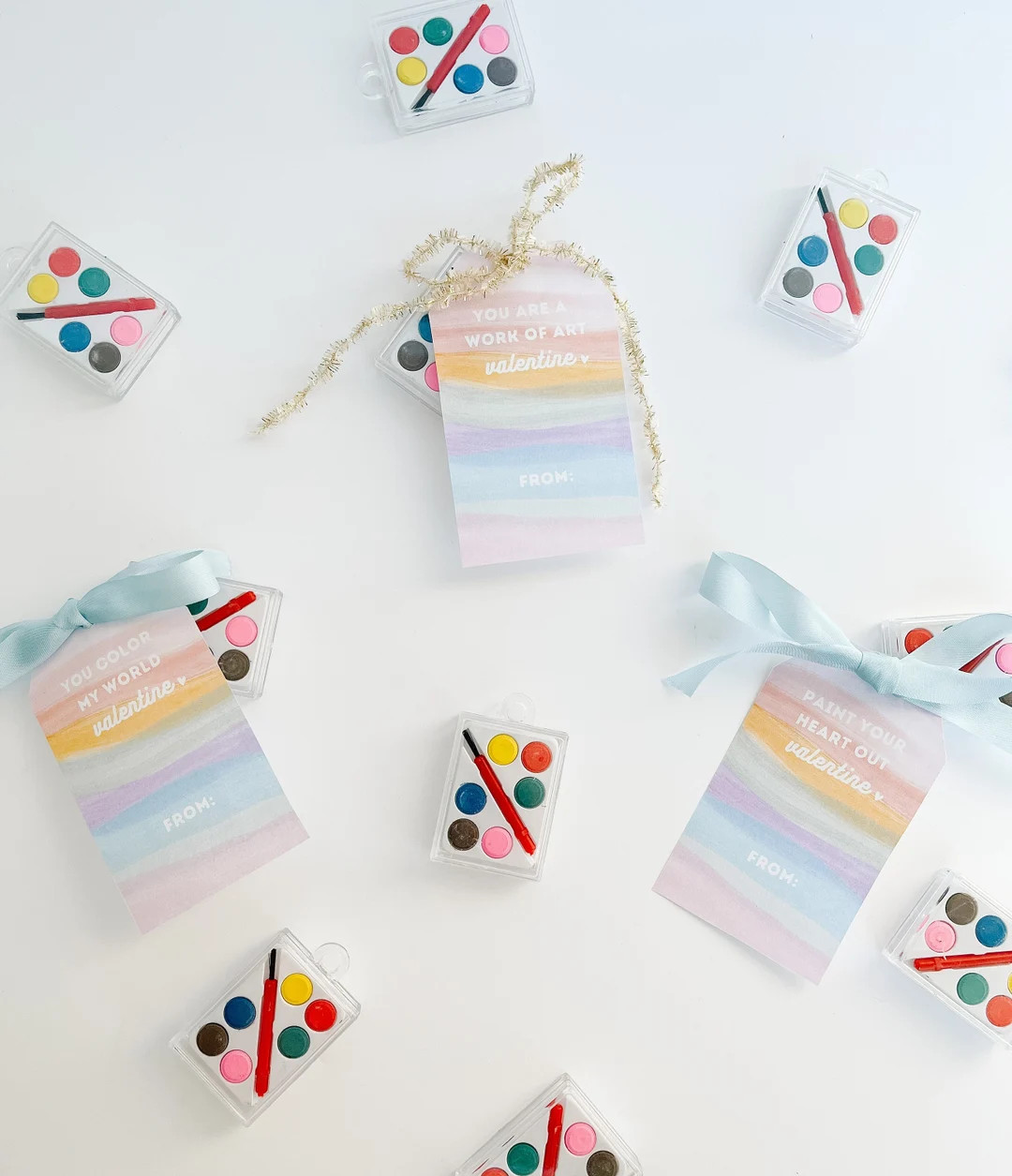 Kids Classroom Valentine: Watercolor Paint Art Palette Valentine Artful Valentine - Etsy | Etsy (US)