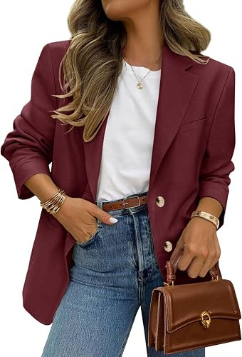 PRETTYGARDEN 2026 Blazers for Women Business Casual | Long Sleeve Button Down, Breasted Notch Lap... | Amazon (US)