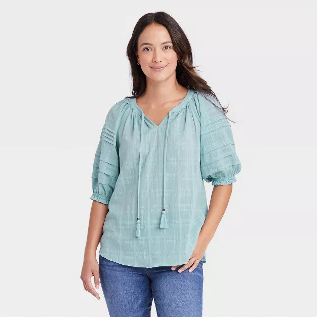 Women's Puff Elbow Sleeve Blouse - Knox Rose™ | Target