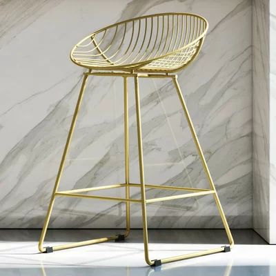 Ellis 25" Counter Stool CosmoLiving by Cosmopolitan Color: Brushed Brass Gold | Wayfair North America