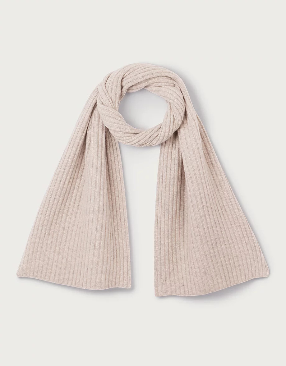 Cashmere Ribbed Scarf | The White Company UK & ROW