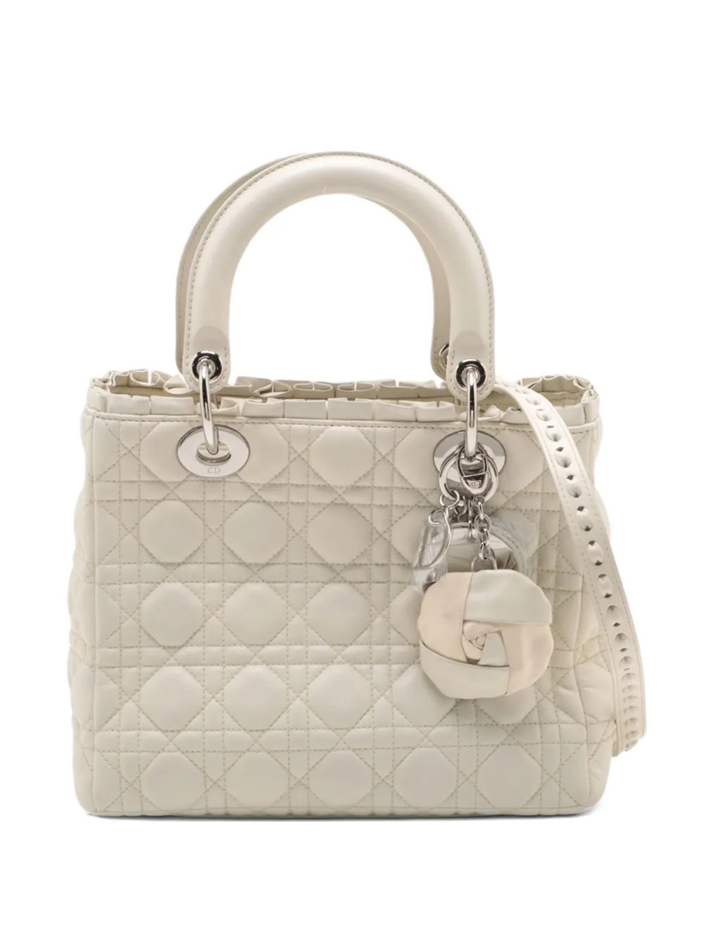 Christian Dior Pre-Owned 2000-2015 medium Dior Lady handbag - White | Farfetch Global