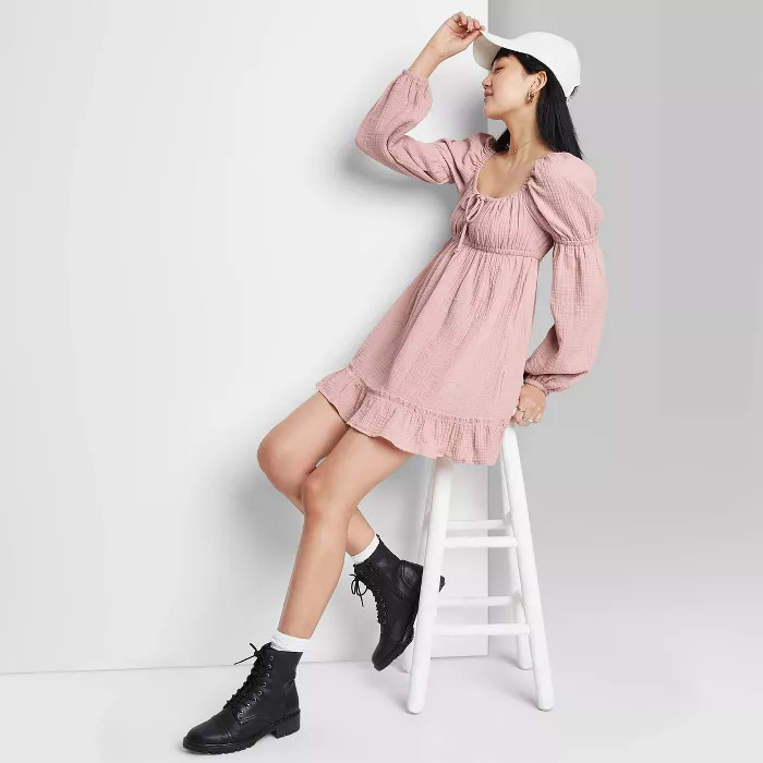 Women's Long Sleeve Milkmaid Dress - Wild Fable™ | Target