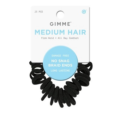 Gimme Beauty Medium Braid Ends Hair Band - Black - 25pk | Target