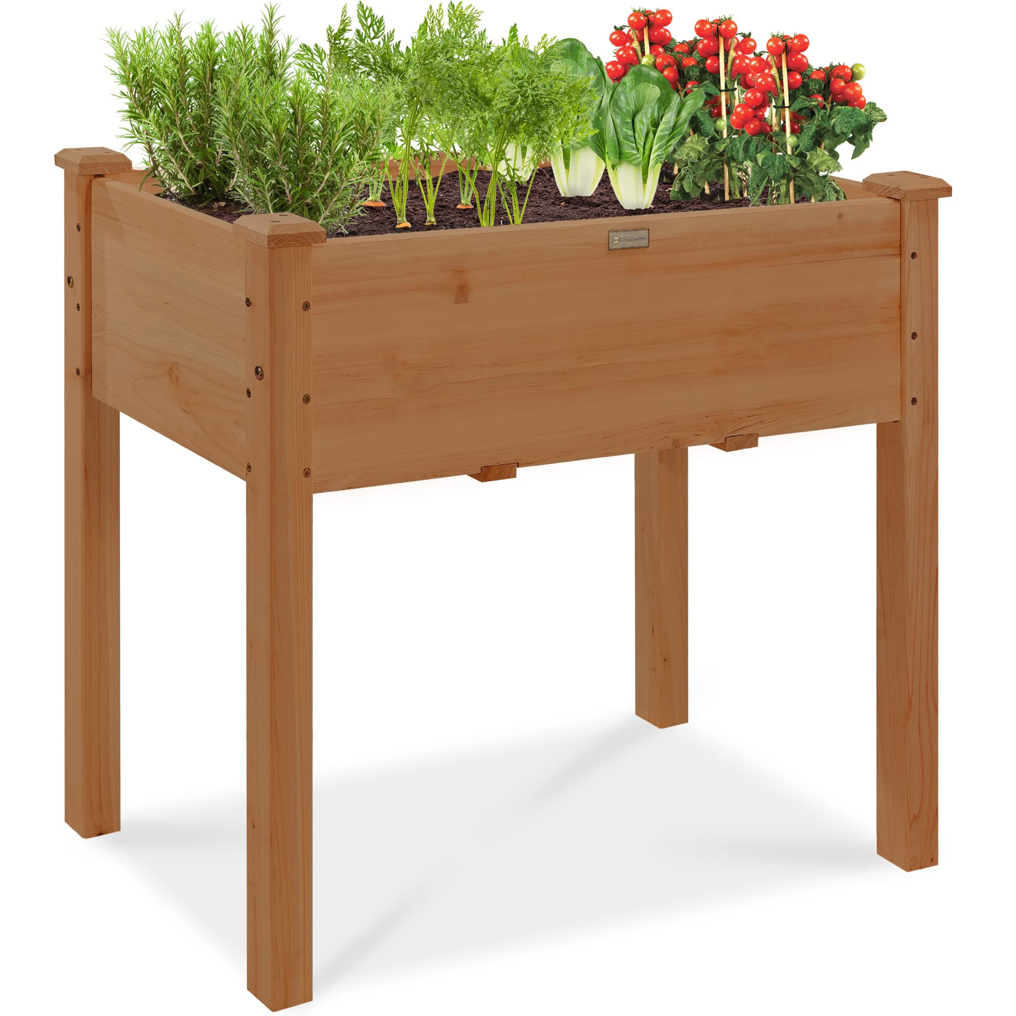 Best Choice Products 34x18x30in Raised Garden Bed, Elevated Wood Planter Box Stand for Kids, Back... | Amazon (US)