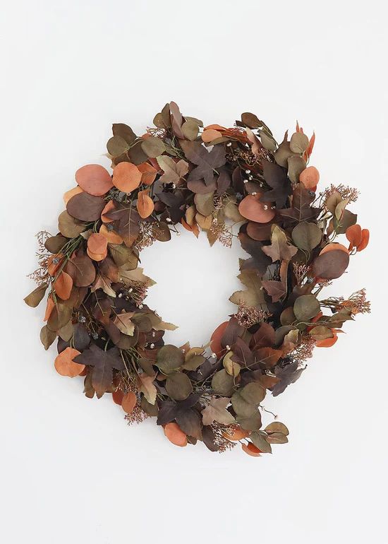 Fake Earthy Eucalyptus Leaf Wreath - 24 | Afloral (US)