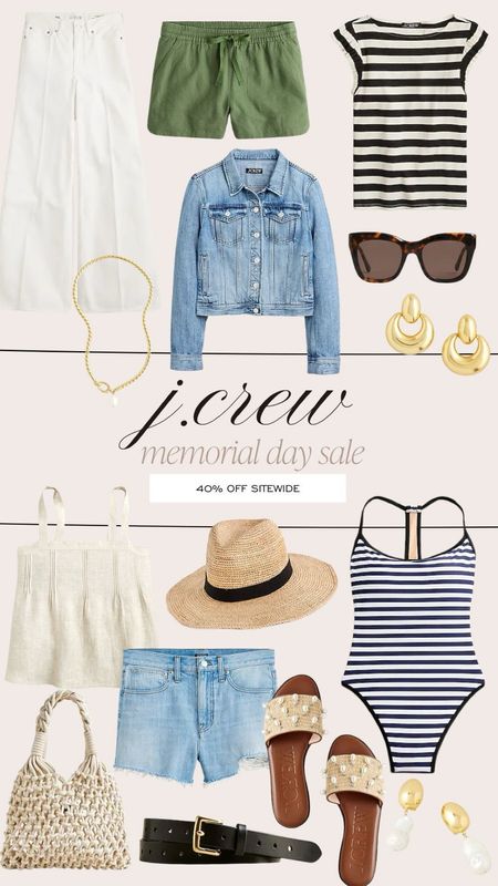 J. Crew Memorial Day Sale finds. I love this linen tank top and cut-off jean shorts for a summer vacation look. 

#LTKStyleTip #LTKBeauty #LTKSeasonal