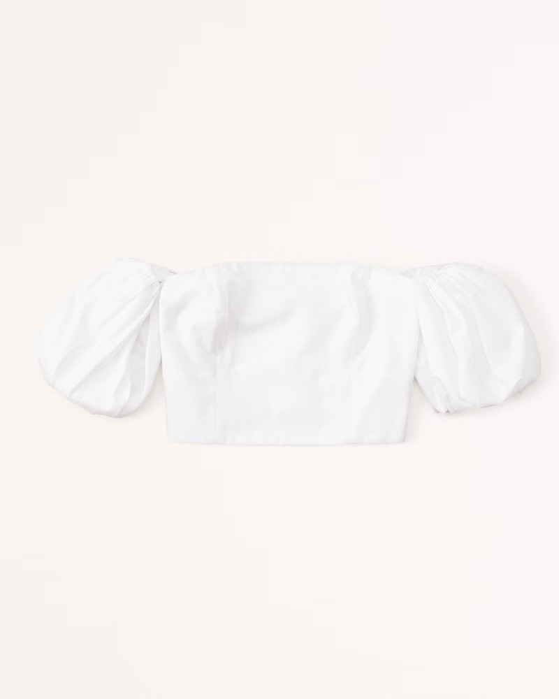 Off-The-Shoulder Poplin Set Top | Abercrombie & Fitch (US)