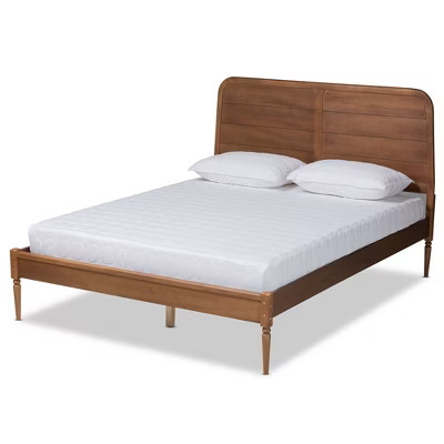 Kassidy Wood Platform Bed Walnut Brown - Baxton Studio | Target