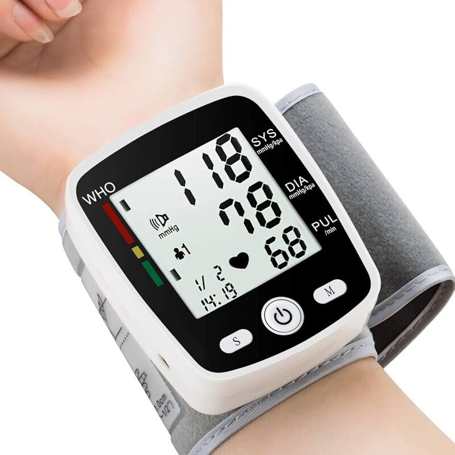Blood Pressure Monitor Adjustable Wrist Blood Pressure Cuff Digital BP Machine 2x99 Readings Voic... | Amazon (US)
