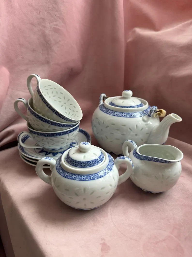 Vintage Japan Raisins Tea Set of 3 Person,blue and White Colour. - Etsy | Etsy (Global)