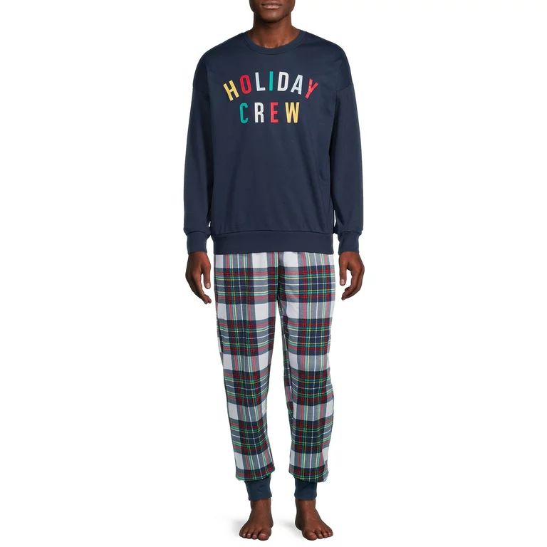 Joyspun Men’s Holiday Matching Family Pajamas Set, 2-Piece, Sizes up to 3X | Walmart (US)