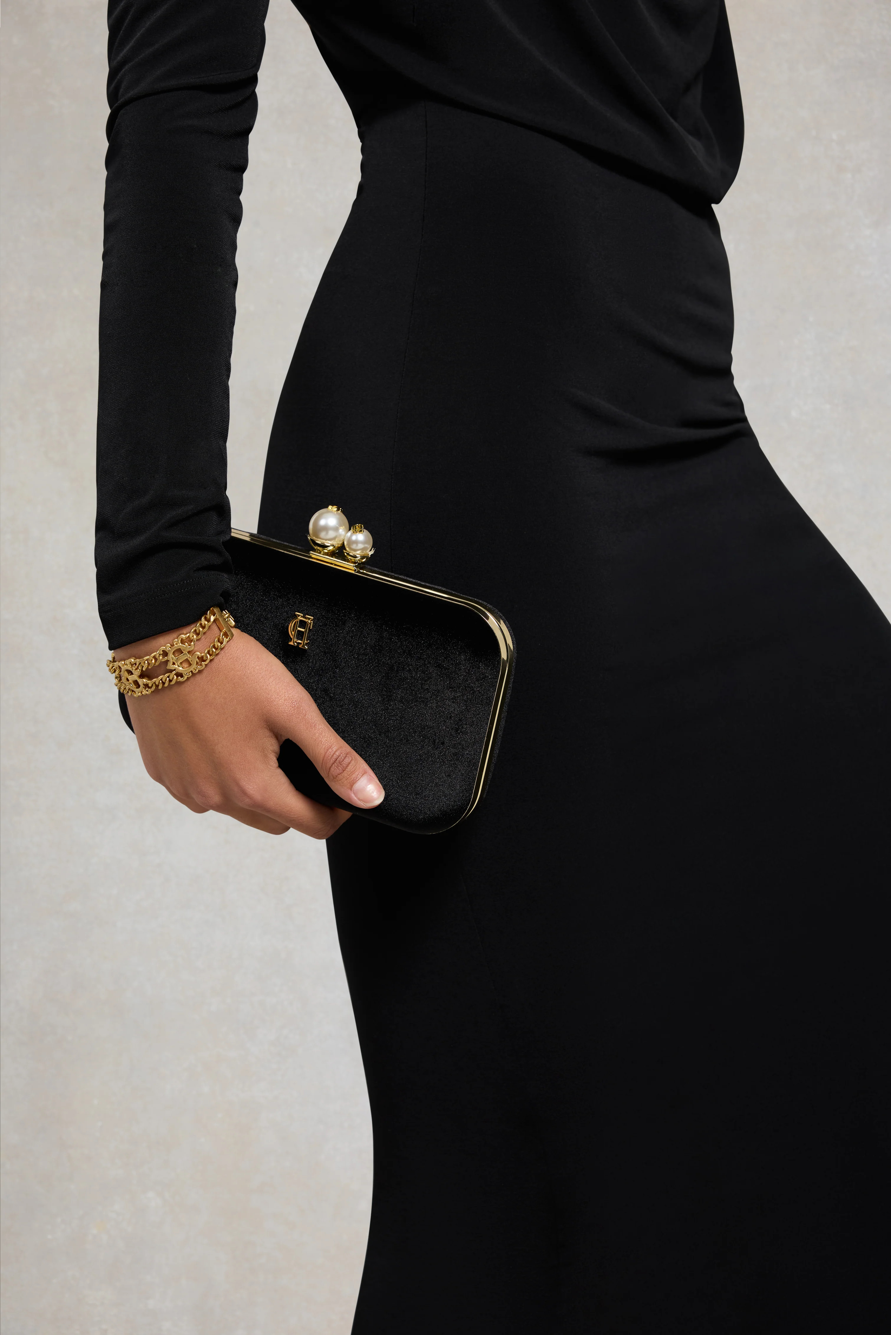 Vienna Evening Bag (Black Velvet) | Holland Cooper
