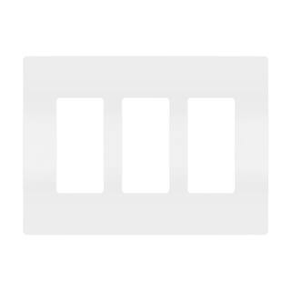 radiant 3 Gang 3-Decorator Rocker Screwless Wall Plate, White (1-Pack) | The Home Depot