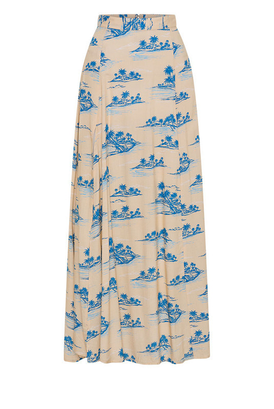 Calm Island Maxi Skirt in Blue | Bohemian Traders