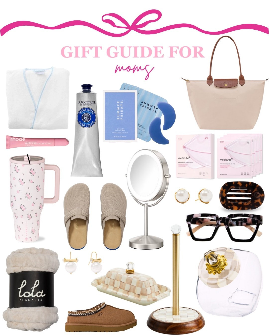 A gift guide for your mom! It includes skincare, a tote bag, Mackenzie Childs items, a 40 ounce cup, hand lotion, a Weezie robe, Lola blanket, shoes, and jewelry!💖

#LTKOver40 #LTKHoliday #LTKGiftGuide