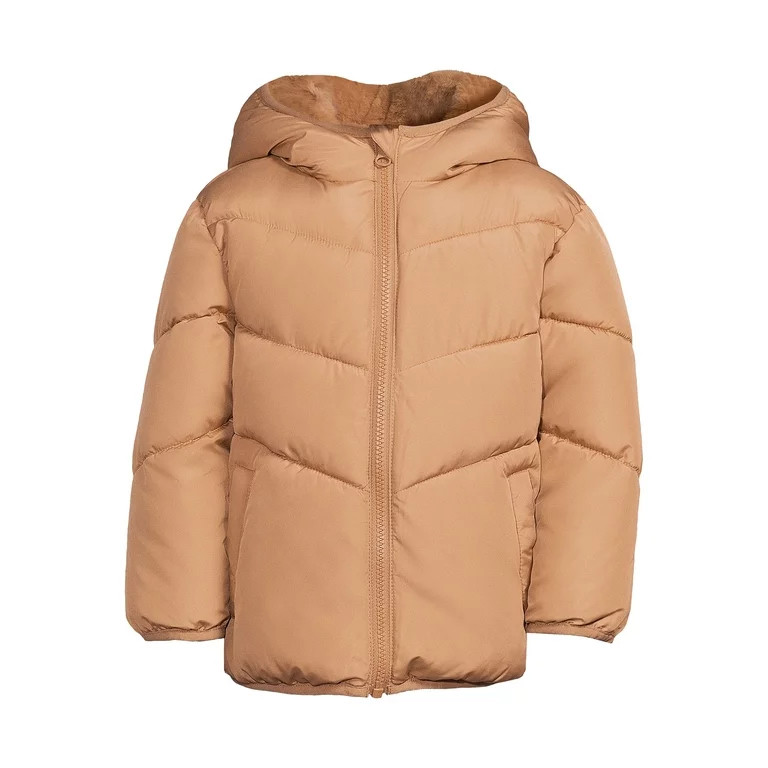 Swiss Tech Baby and Toddler Girls’ Puffer Jacket with Hood, Sizes 12M-5T - Walmart.com | Walmart (US)