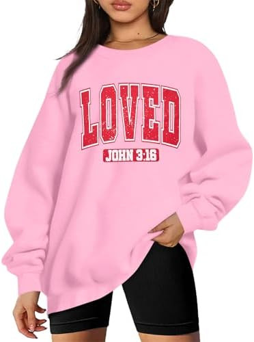 UNIQUEONE Valentines Sweatshirts for Women Love Sweatshirt Love Heart Graphic Pullover Cute Holid... | Amazon (US)