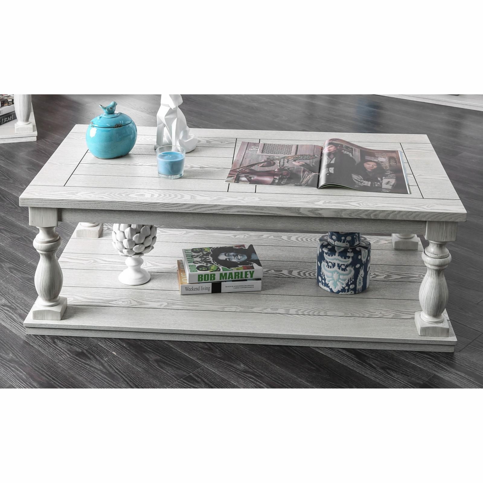 Furniture of America Avery Rustic Posts Coffee Table | Hayneedle