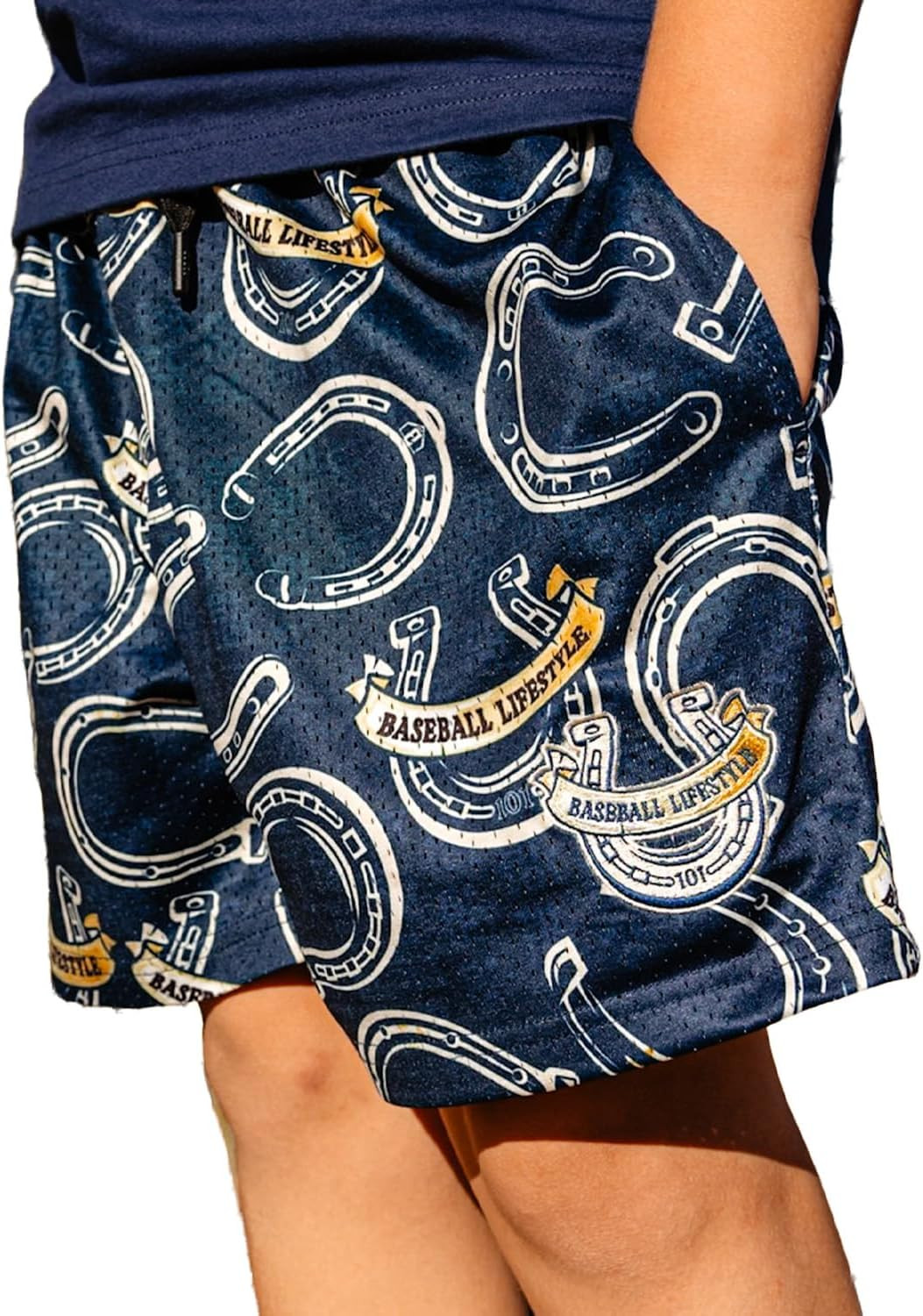 BL101 Youth Wild West Windup Baseball Mesh Shorts for Boys - Navy, YS-YXL | Amazon (US)