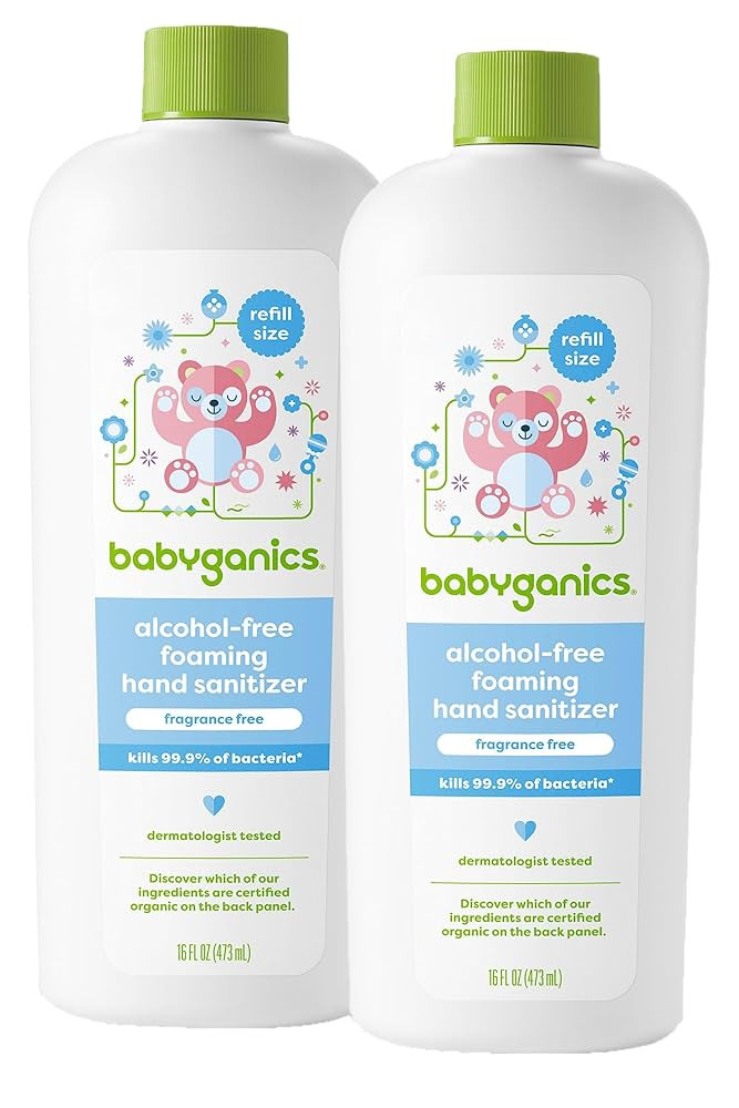 Babyganics Foaming Hand Sanitizer Refill, Alcohol Free, Fragrance Free, Kills 99.9% of Common Bac... | Amazon (US)