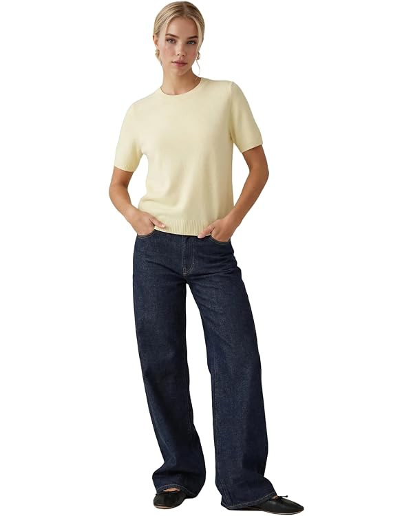NAADAM, Women's 100% Cashmere Basic Short Sleeve Sweater | Amazon (US)