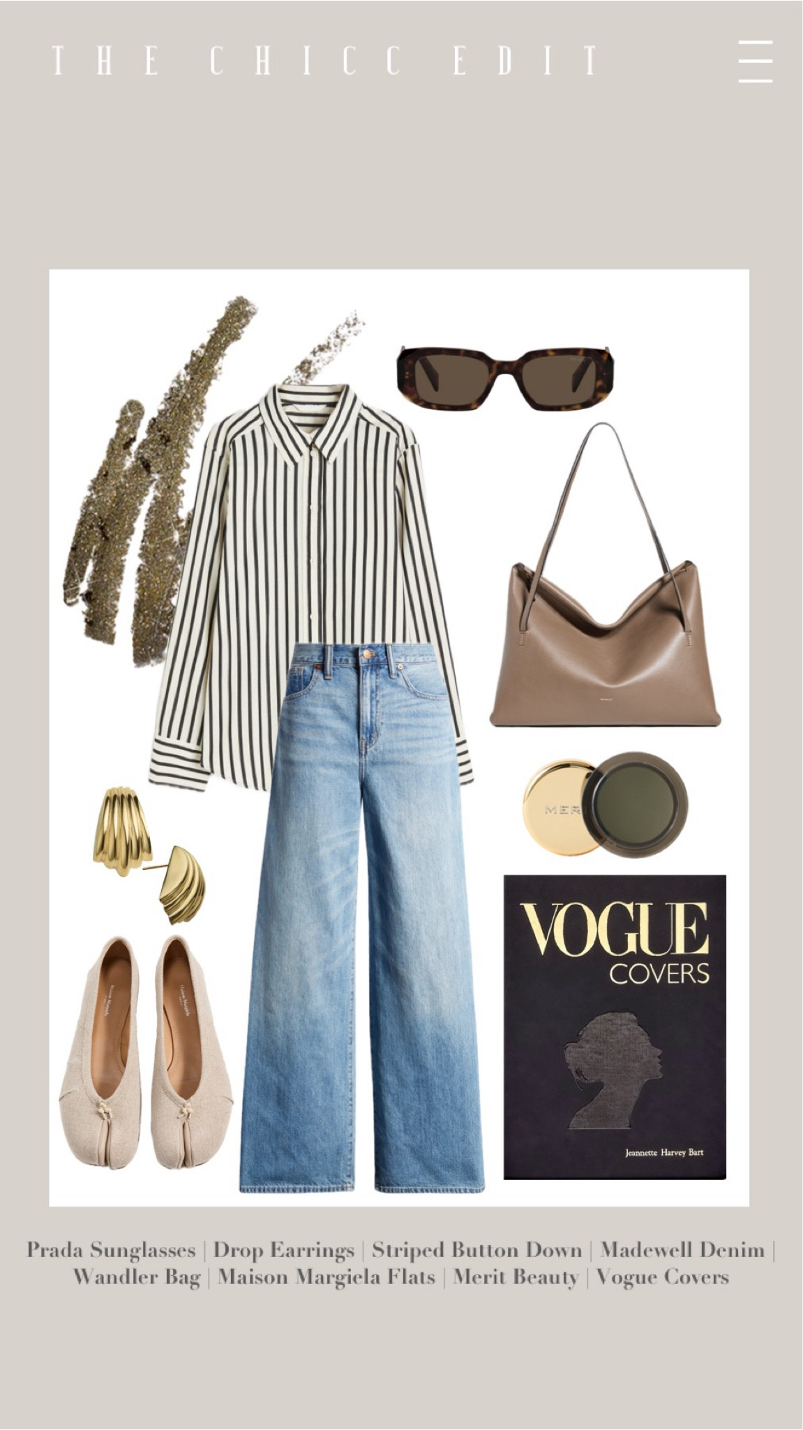 Hiiii, lovely! Follow my shop @TheChiccEdit to shop this post, and get my exclusive app-only content! So glad you're here!

Ltkfind, ltkmidsize, ltkover40, ltkunder50, ltkunder100, chic, aesthetic, trending, stylish, minimalist style, affordable, home, decor, spring fashion, ootd, spring style, spring home, spring outfit, interior design, beauty, budget, Memorial Day, summer outfit, summer style, summer fashion, Mother’s Day #outfit #accessories #jewelry #book #makeup sunglasses striped button up shirt jeans flats merit beauty green makeup coffee table book vogue handbag 

#LTKbeauty #LTKstyletip #LTKhome