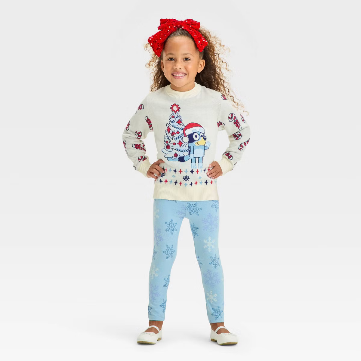 Toddler Bluey Christmas Tree Pullover Sweater - Cream | Target