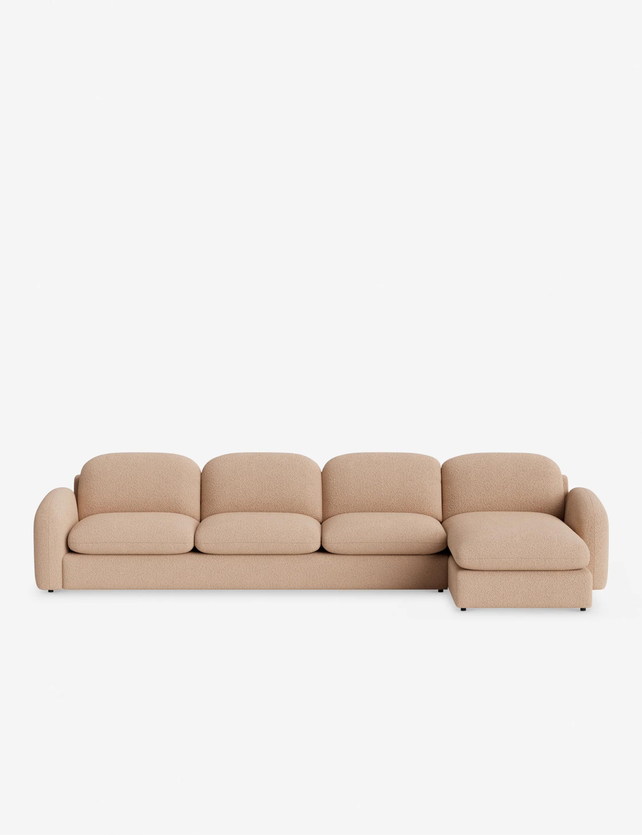 Neve Chaise Sectional Sofa by Aimee Song, Pearl Luxe Boucle, 142"W | Lulu and Georgia 
