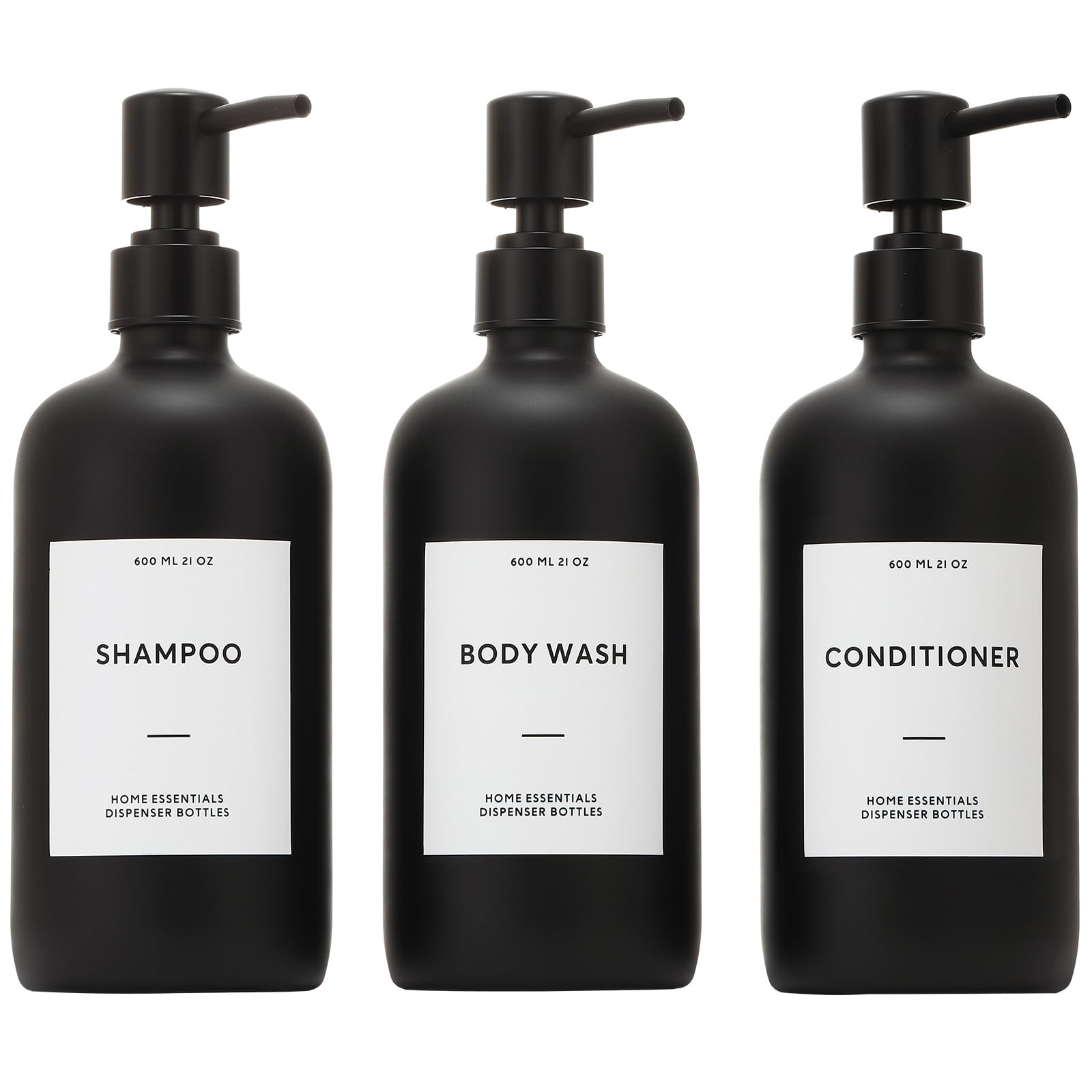 HOMCDALY Shampoo and Conditioner Dispenser, 21oz 3-Pack Refillable Shampoo and Conditioner Bottle... | Amazon (US)