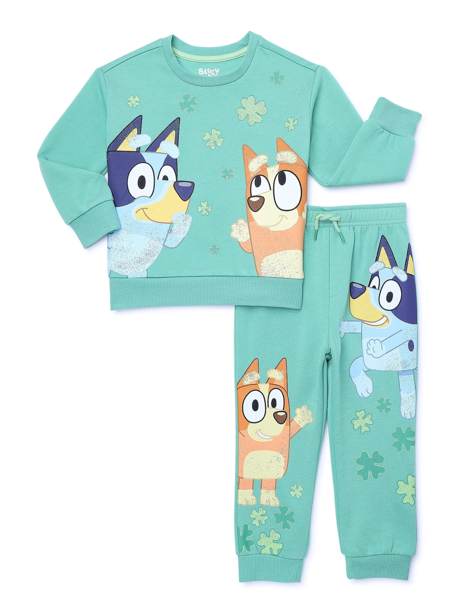 Bluey Toddler Girls St. Patrick's Day Pullover and Joggers Set, 2-Piece | Walmart (US)