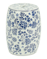 18x10 Ceramic Hydrangea Chinoiserie Stool | TJ Maxx