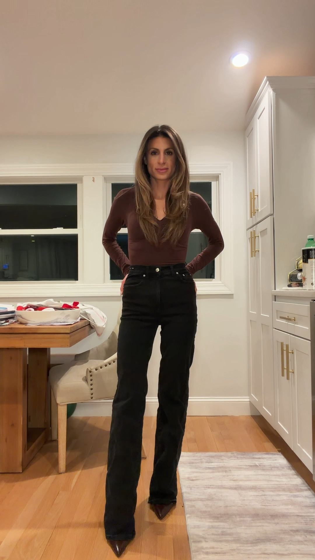 My go to night out winter outfit when I want to feel put together and confident. This body suit is so flattering and has become a staple in my wardrobe. These Madewell jeans I am obsessed with and are the perfect jeans for all of my short & petite girlies!! 

#petite #blackdenim #wideleg #winteroutfit #winterwardrobe #bodysuit 

#LTKPetite #LTKgrwm #LTKootd