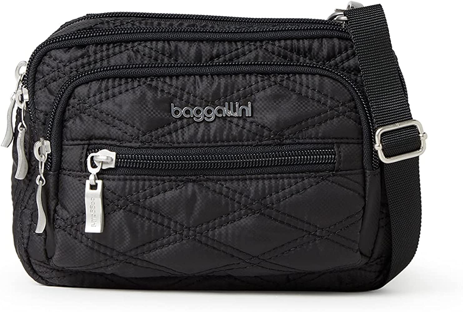 Baggallini Triple Zip Bagg Crossbody Small Handbag Purse for Women with RFID Card Holder Sleeves-... | Amazon (US)