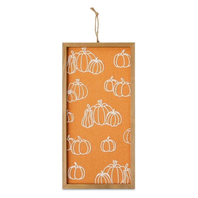 Harvest Framed Pumpkins Hanging Sign, 8" x 16", by Way To Celebrate | Walmart (US)