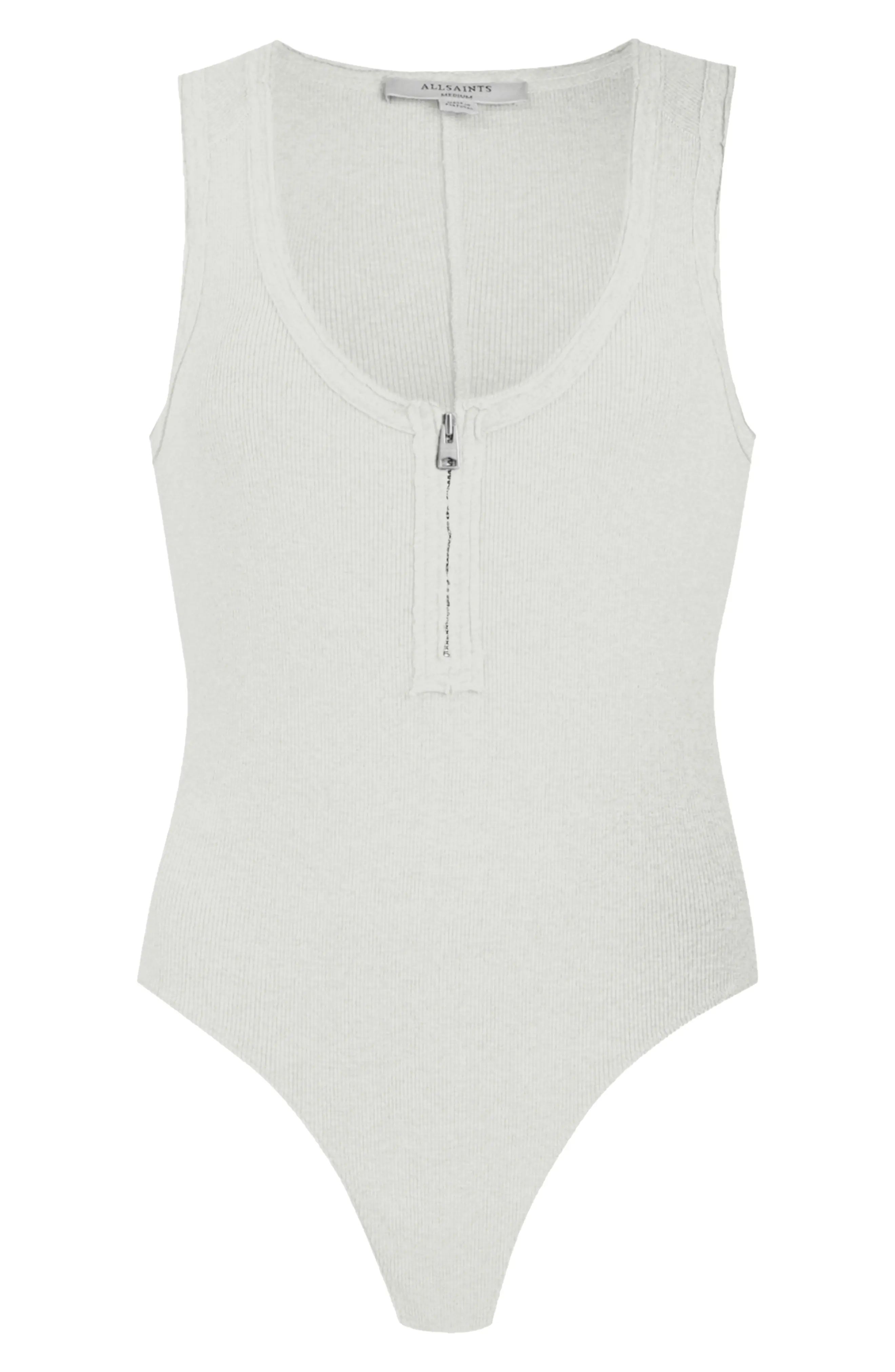 Women's Allsaints Alicia Rib Bodysuit, Size 8 - White | Nordstrom
