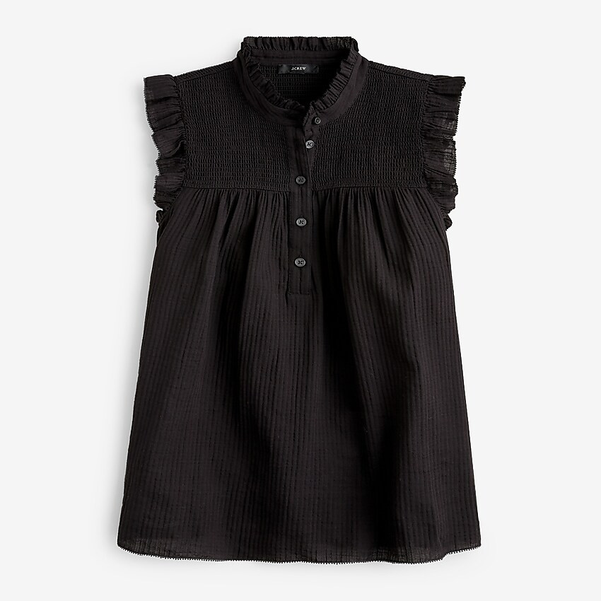 Smocked ruffle gauze top | J. Crew US