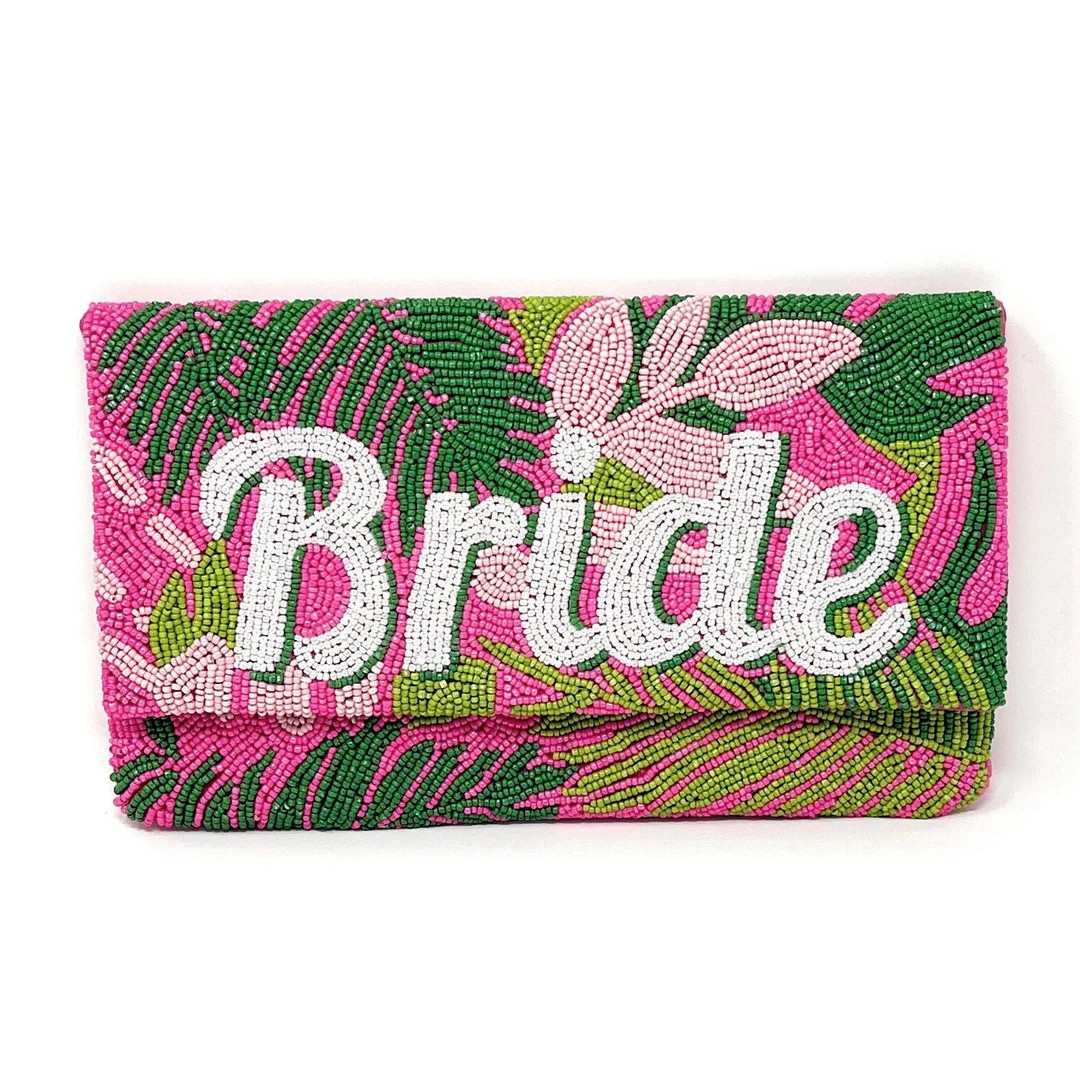 BRIDAL Gift for Bride, Bride Bead Clutch Purse, Bride Beaded Clutch, Bride Tropical Wedding, Brid... | Etsy (US)
