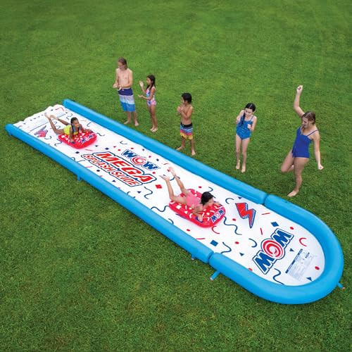 WOW Sports Mega Water Slide with 2 Inflatable Sleds, Inflatable Water Slide with Built-In Splash Pool and Sprinklers | Amazon (US)