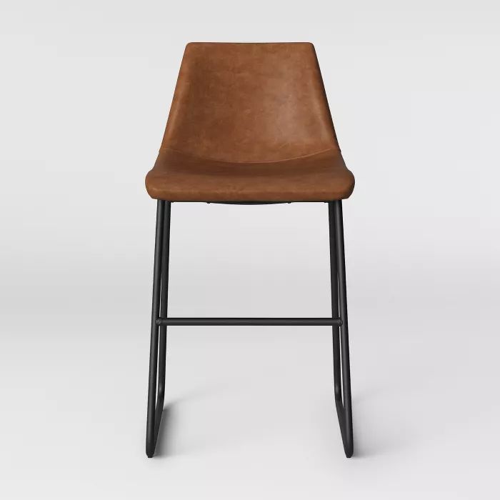 Bowden Upholstered Molded Faux Leather Counter Height Barstool - Project 62™ | Target