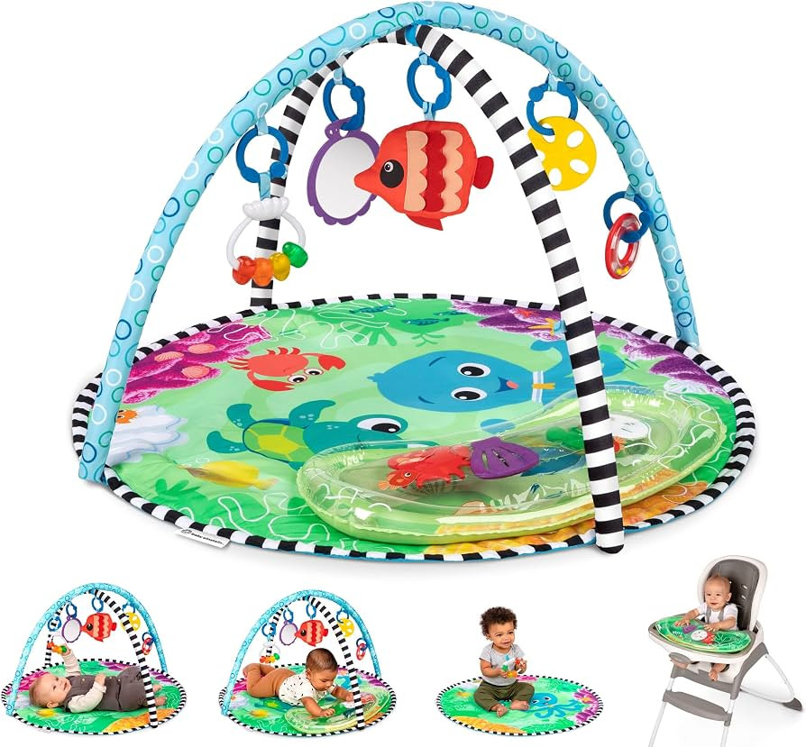 Baby Einstein Sea Floor Explorers 2-in-1 Water Mat, Portable Tummy Time, Activity Play Gym, Senso... | Amazon (US)