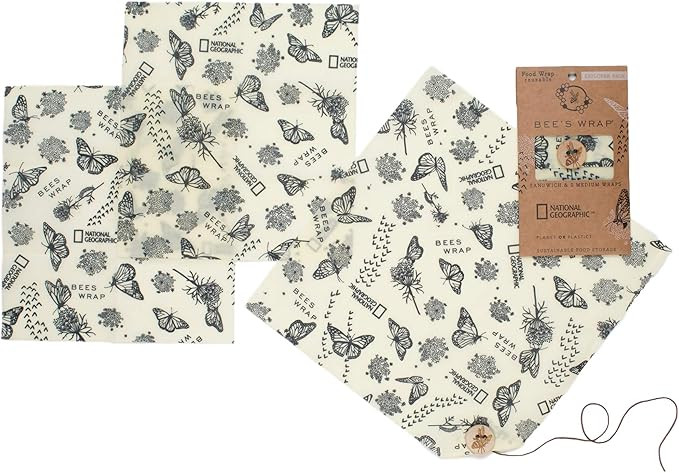 Plastic Free Bee's Wrap National Geographic Explorer Pack, Eco Friendly Reusable Sandwich & Food ... | Amazon (US)