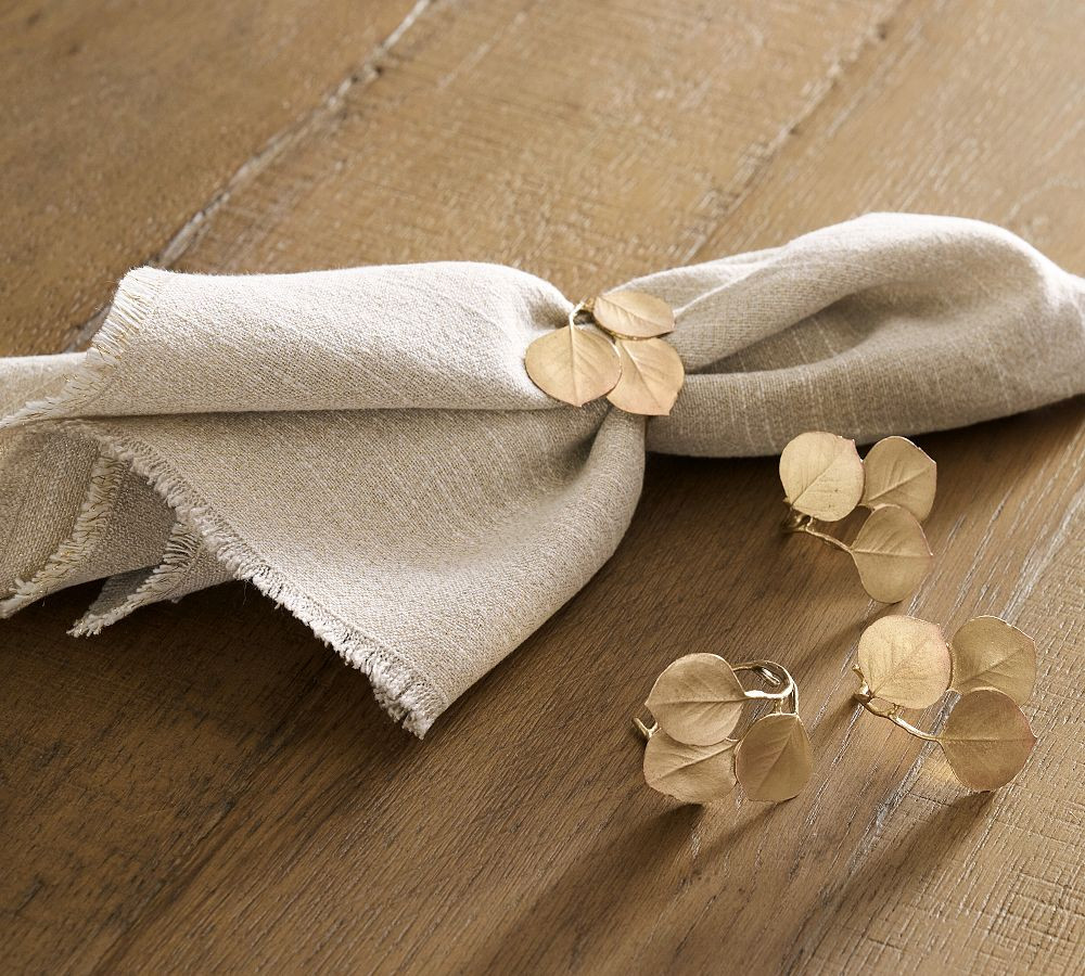 Michael Michaud Eucalyptus Handcrafted Napkin Rings - Set of 4 | Pottery Barn (US)