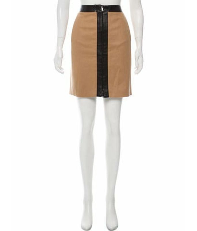 Gucci Leather Trimmed Camel Skirt Beige Gucci Leather Trimmed Camel Skirt | The RealReal