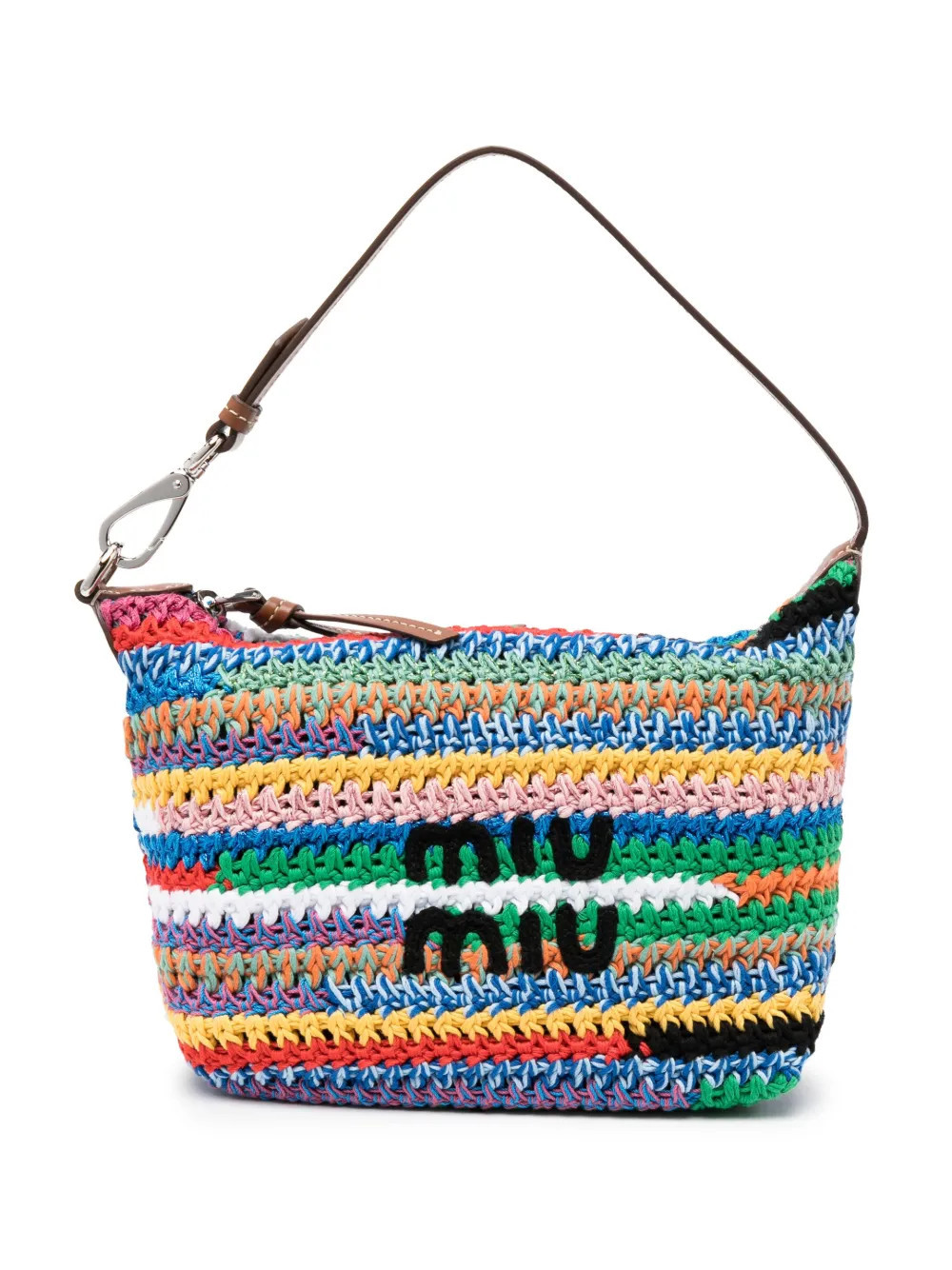Miu Miu colour-block crochet mini bag - Brown | Farfetch Global