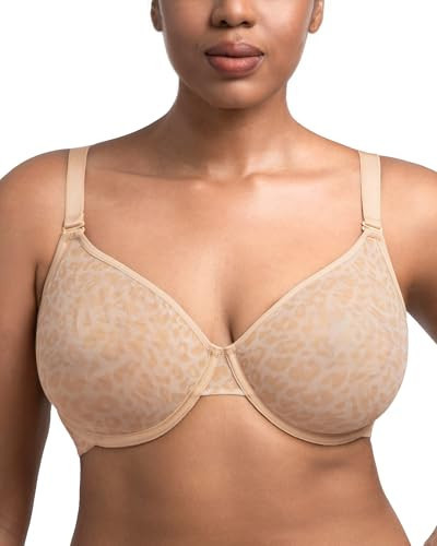HSIA Minimizer Bras for Women Full Coverage Underwire Unlined Leopard Mesh Plus Size Convertible Bra for Big Busted Light Beige 36DDD | Amazon (US)