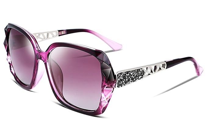 FEISEDY Classic Polarized Women Sunglasses Sparkling Composite Frame B2289 | Amazon (US)