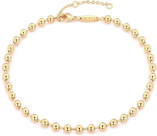 Dainty Gold Evil Eye Bracelet,14K Gold Plated Cute 3 Layered Satellite Beaded Pearls Tiny Charm B... | Amazon (US)