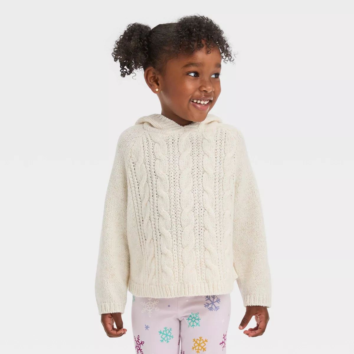 Toddler Girls' Cable Sweater with Hood - Cat & Jack™ | Target