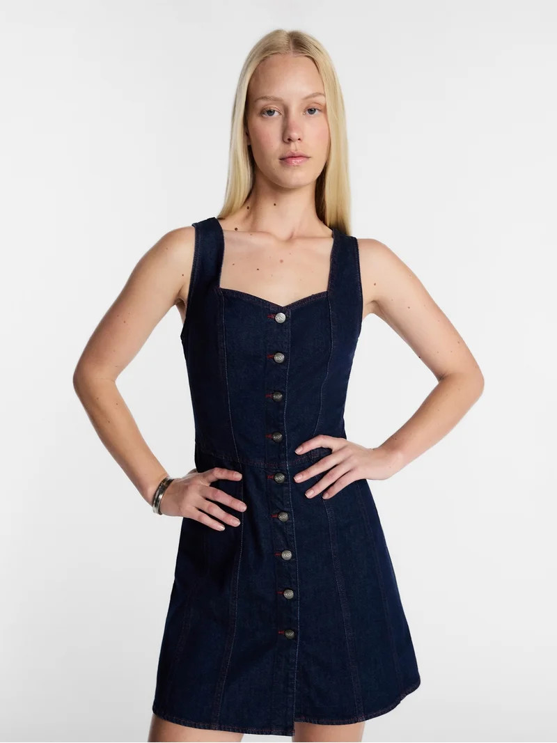 Kacey Lee Women's Denim Mini Dress, Sizes XS-XXL | Walmart (US)